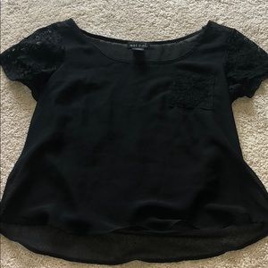 Black top with lace sleeves